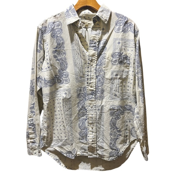 Current/Elliott The Prep School Oversized Button Up Shirt in Badass Bandana - Picture 6 of 11
